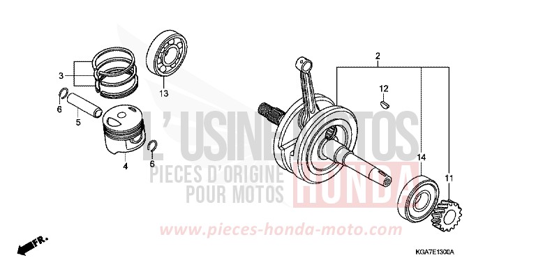 KURBELWELLE/KOLBEN von CG125 TITAN ES FORCE SILVER METALLIC (NH411) von 2004